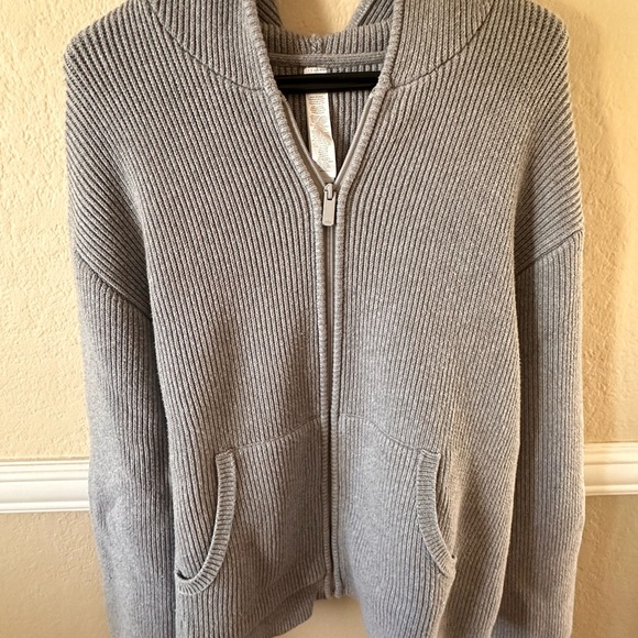 ALO Yoga Heather Gray Ribbed Jacket - Picture 5 of 5